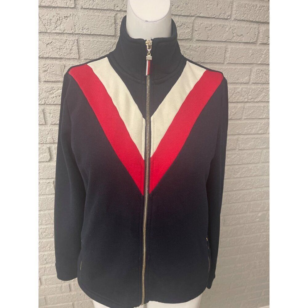 Tommy Hilfiger Women Zip Front Hight Neck Sweater Size M